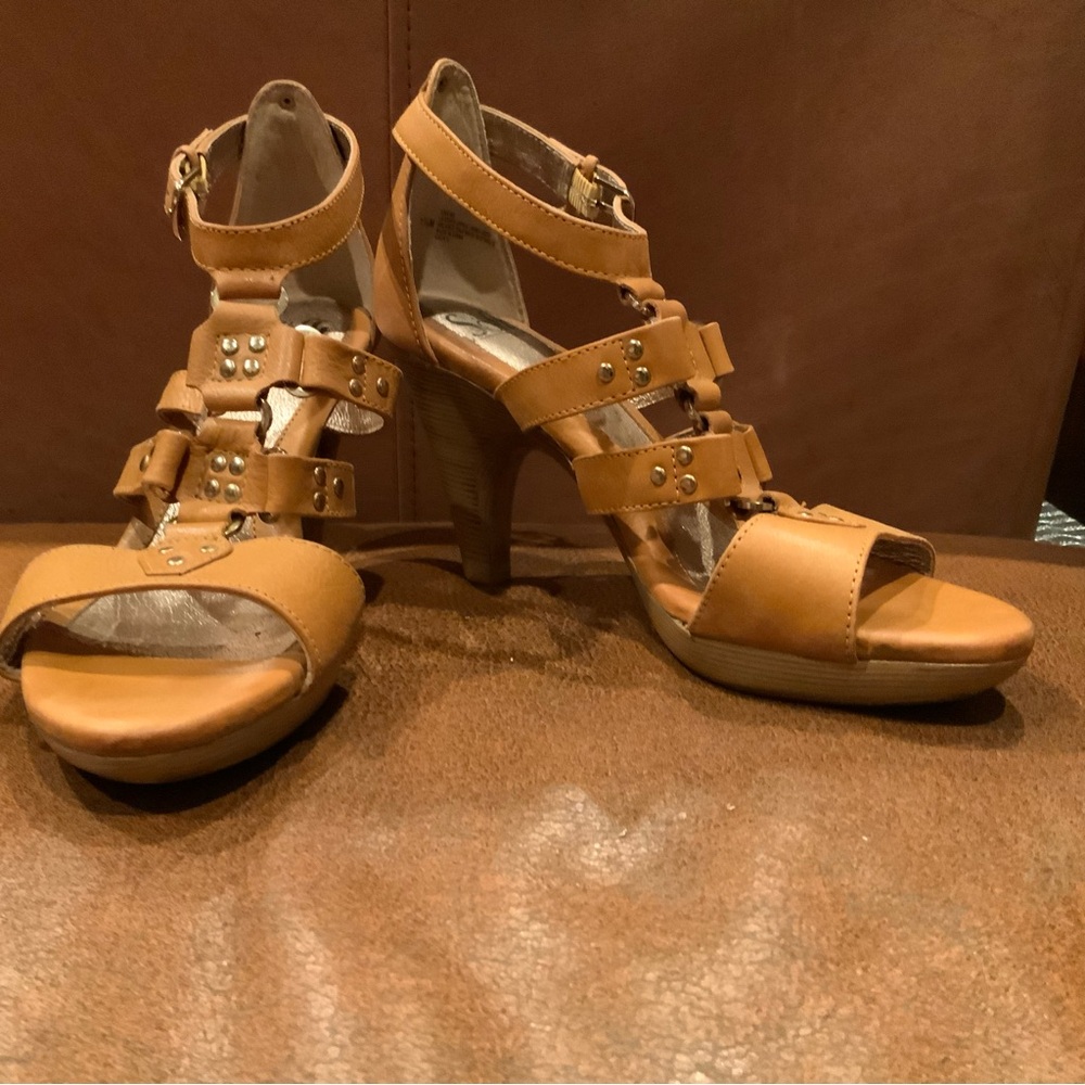 Women’s Tan Strappy High Heel Sandals